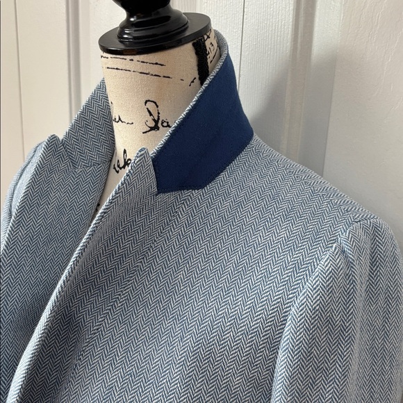 New J. Crew Herringbone one button blue blazer sz 6 - Picture 6 of 14